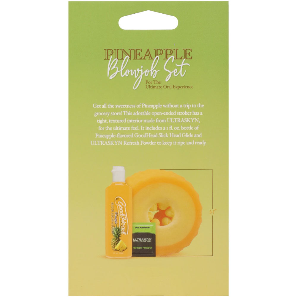 GoodHead Pineapple Blowjob Set - Pineapple Stroker with Pineapple Flavoured Lubricant 30 ml Bottle - 0682-41-BX