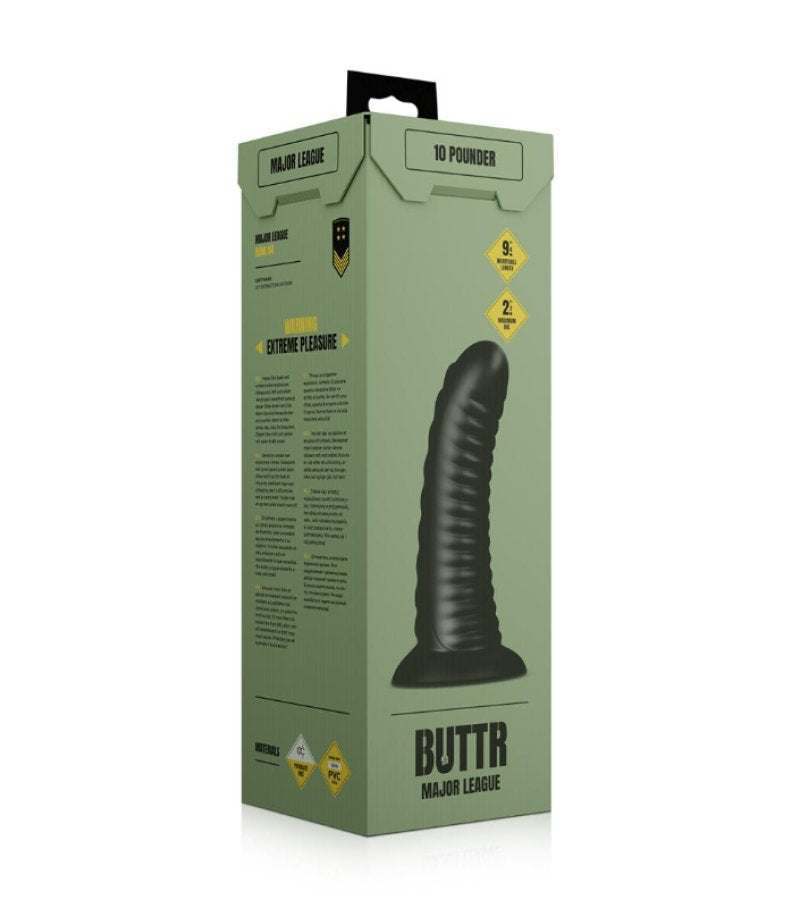 BUTTR - Double Ribbed Butt Plug - 26cm-121569-Black