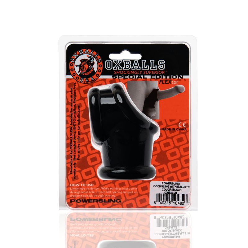 Powersling Cocksling And Ballstretcher Black-OX-3042-BLK