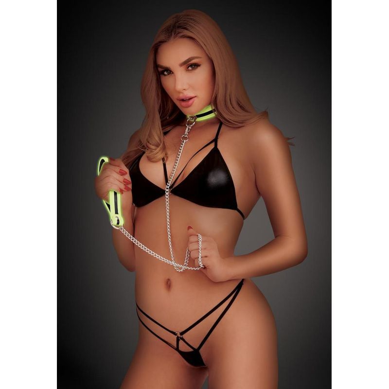 Whip Smart Glow In The Dark Deluxe Collar and Leash-WS1016
