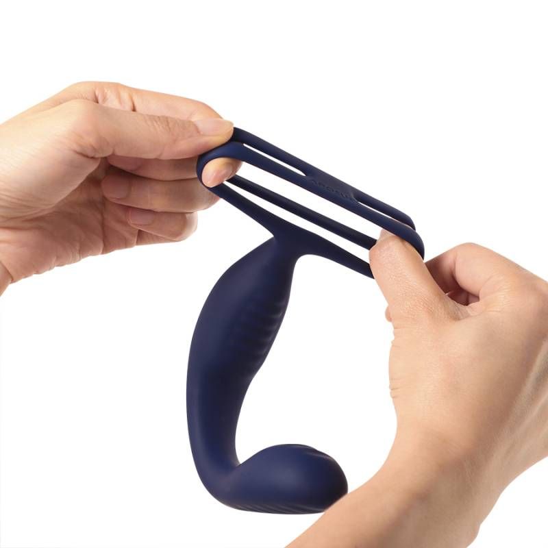 VibraDuo Vibrating Anal Probe and Perineum Stim with Cockring