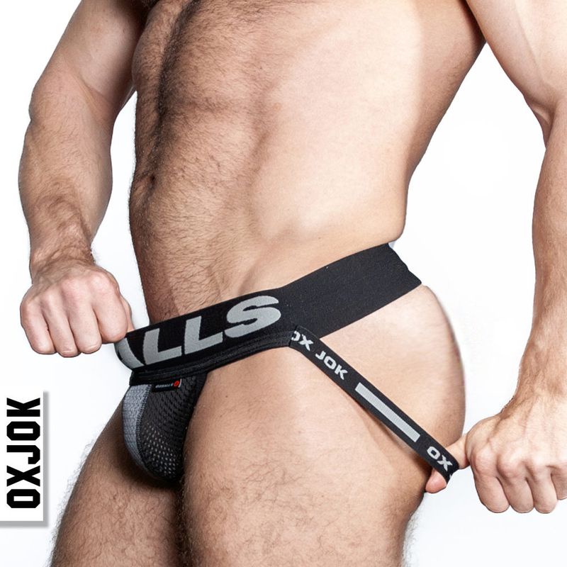 Oxballs Airmesh Swagger Jockstrap Tar Black-JOK-1010-BLK-M