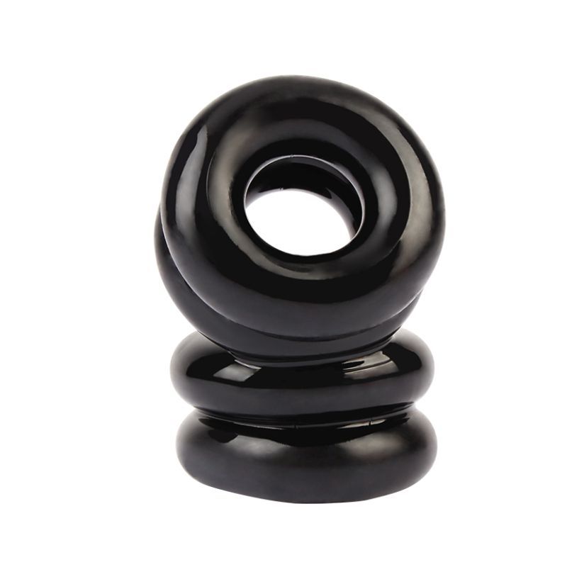 Double Stacked Dual Pleasure Ring Black-CN-140328392