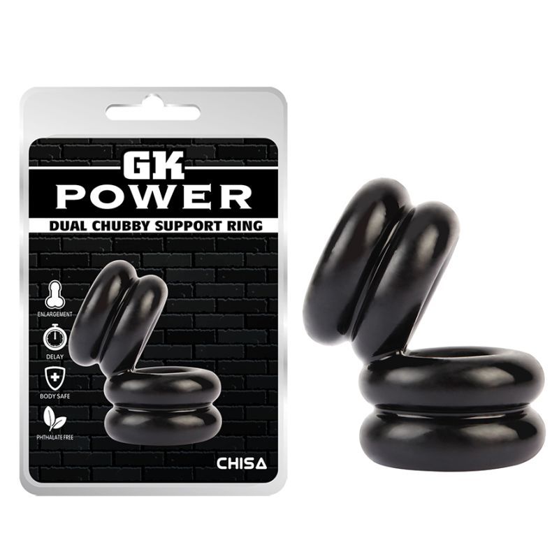 Double Stacked Dual Pleasure Ring Black-CN-140328392