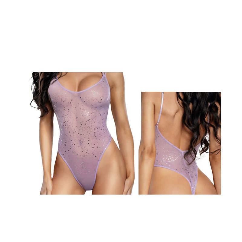 DreamGirl Ombre Glitter Mesh Teddy Lilac-13923-LIL-S/M