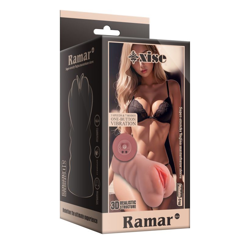 Ramar Realistic Vibrating Anal Vaginal Masturbator-SQ-MA60128V