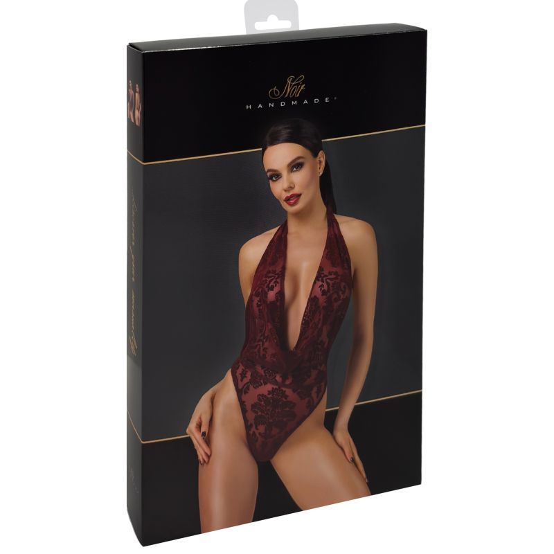 Kink Royal Draped Plunge Bodysuit Red-F386-RED-XS