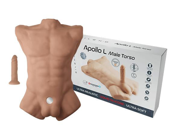 SILEXD 7" Torso + Dildo Liquid Silicone Caramel