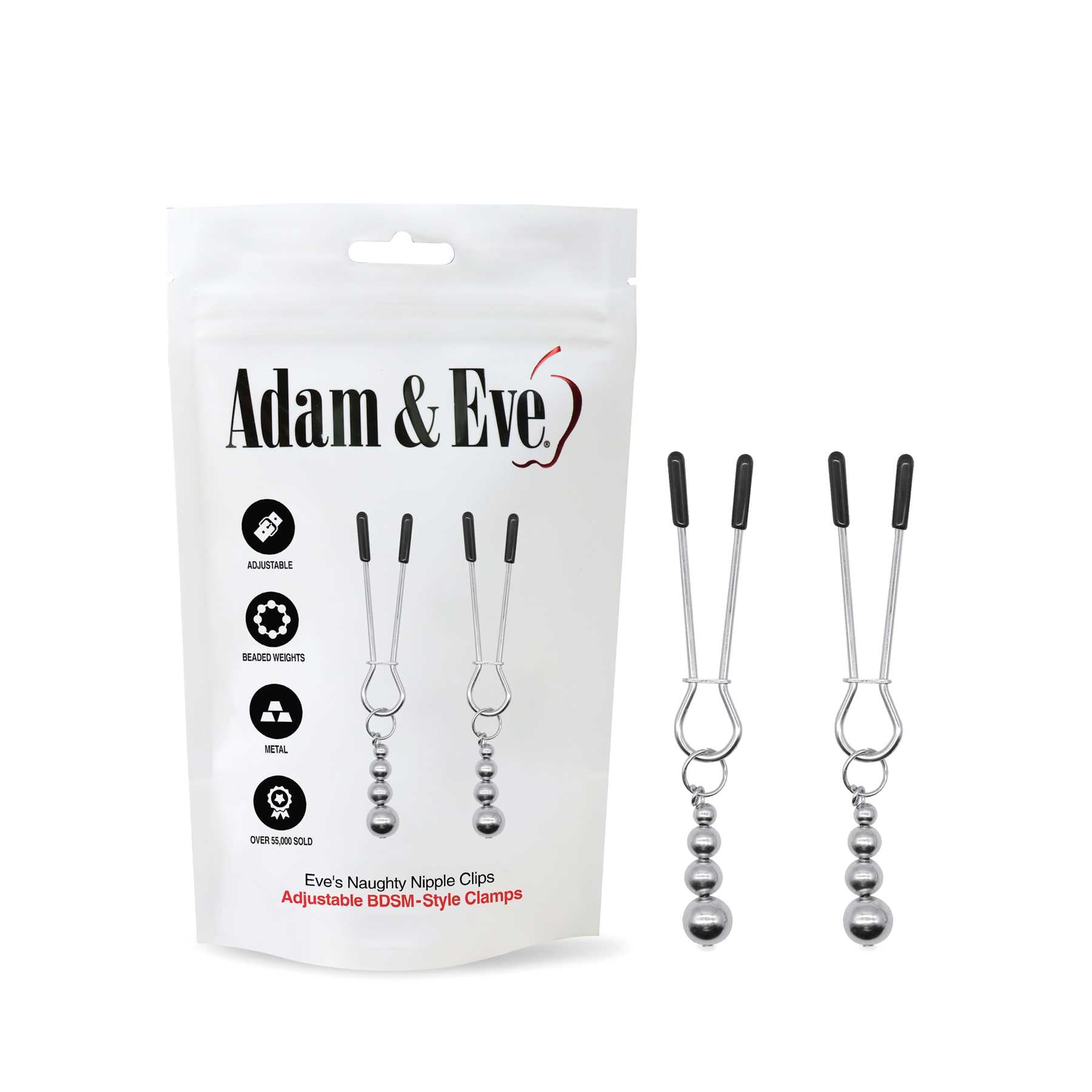 Adam & Eve Eves Naughty Nipple Clips - Set of 2