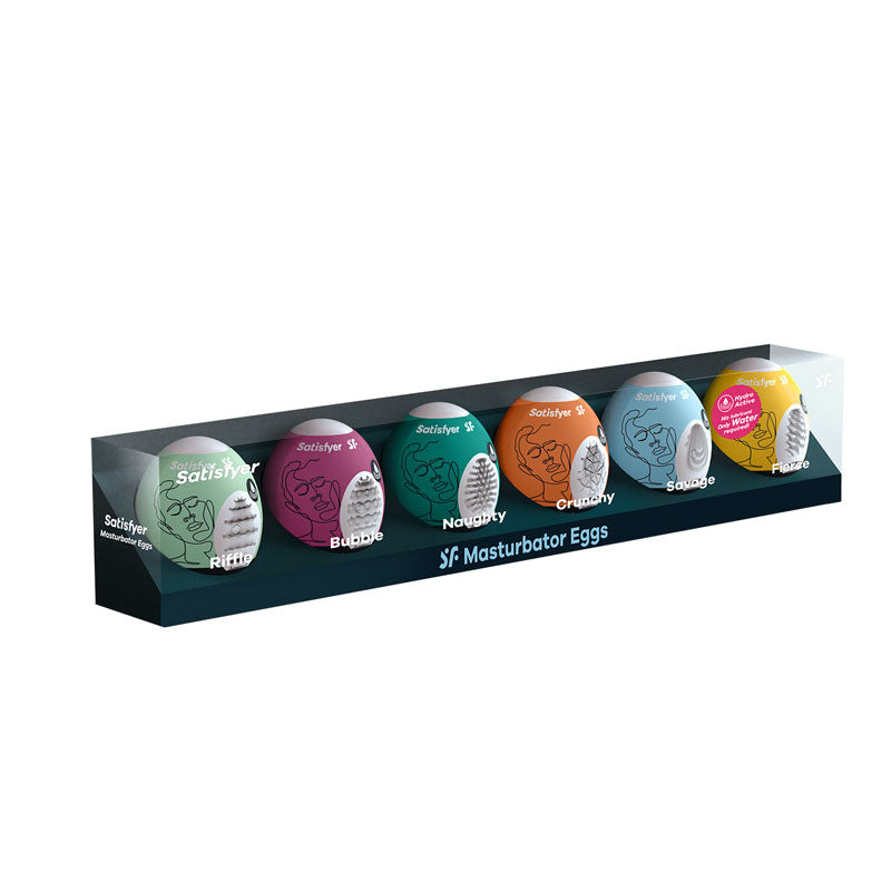 Satisfyer Masturbator Eggs - Mixed 6 Pack - Set of 6 Stroker Sleeves - 4001814