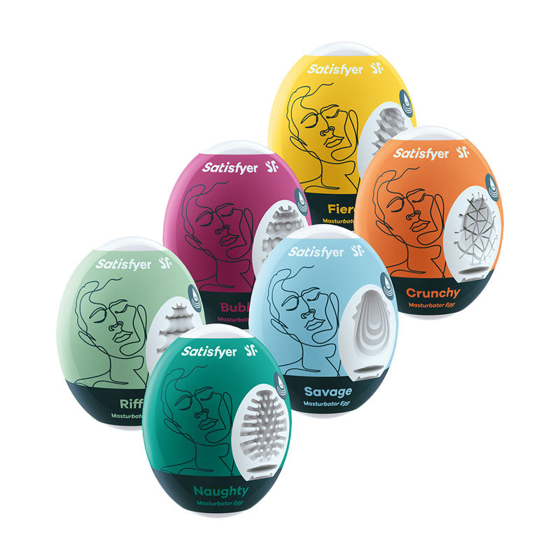 Satisfyer Masturbator Eggs - Mixed 6 Pack - Set of 6 Stroker Sleeves - 4001814