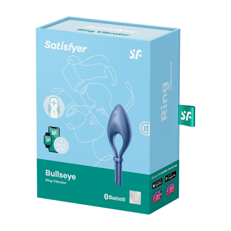 Satisfyer Bullseye - Blue - Blue Vibrating Adjustable Lasso Cock Ring - 4018362