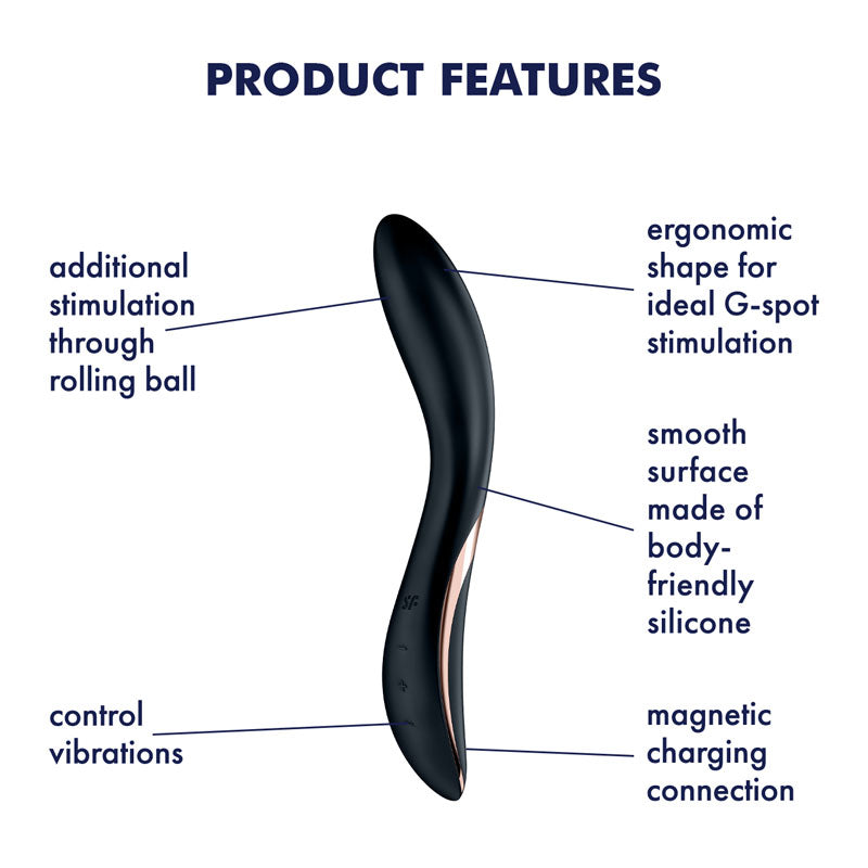Satisfyer Rrrolling Explosion - Black USB Rechargeable Vibrator - 4044019