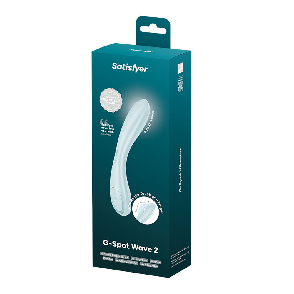 Satisfyer G-Spot Wave 2 - Ice Blue - Ice Blue 23.6 cm USB Rechargeable Flicking Tip Vibrator - 4045757