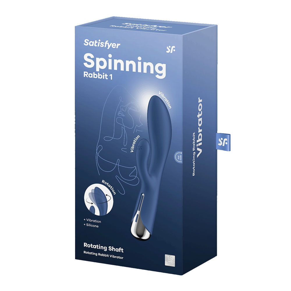 Satisfyer Spinning Rabbit 1 - Blue - Blue 20 cm USB Rechargeable Rotating Rabbit Vibrator - 4048734
