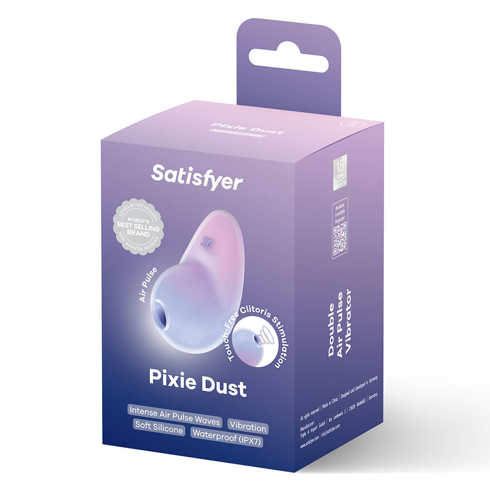Satisfyer Pixie Dust - Violet/Pink - Violet/Pink USB Rechargeable Vibrating Air Pulse Stimulator - 4049731
