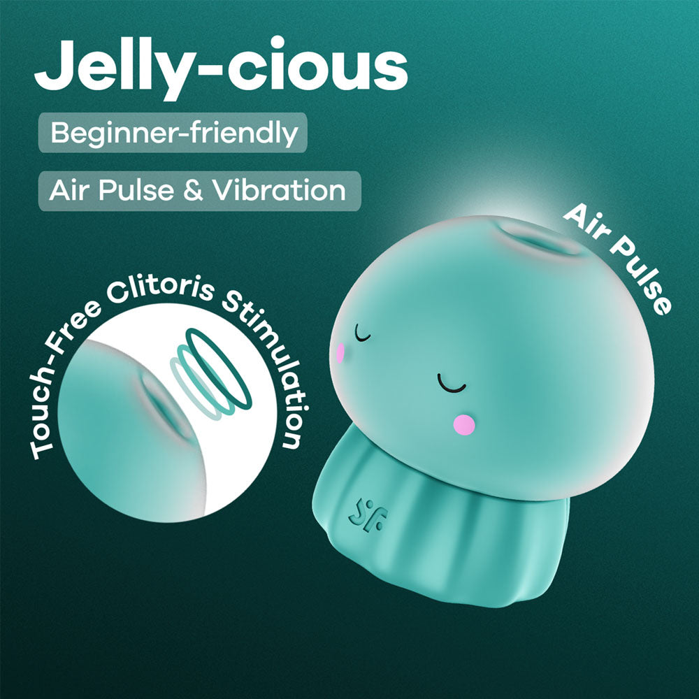 Satisfyer Jelly-cious - Green - Green USB Rechargeable Air Pulse Stimulator - 4081373