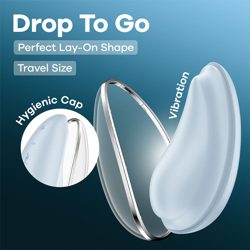 Satisfyer Drop To Go - Blue - Blue USB Rechargeable Clitoral Stimulator-4082035