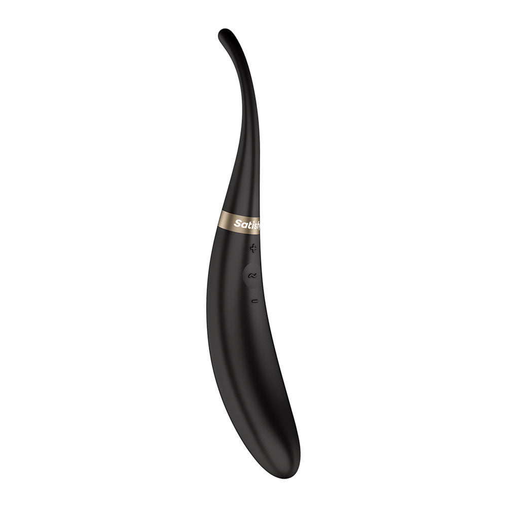 Satisfyer Tip Tease - Black - Black USB Rechargeable Vibrator with Twirling Tip-4082363