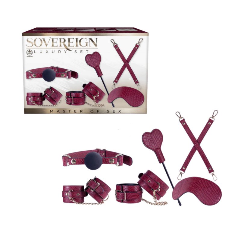 SOVEREIGN LEATHER FETISH KIT SET IN RED-639449