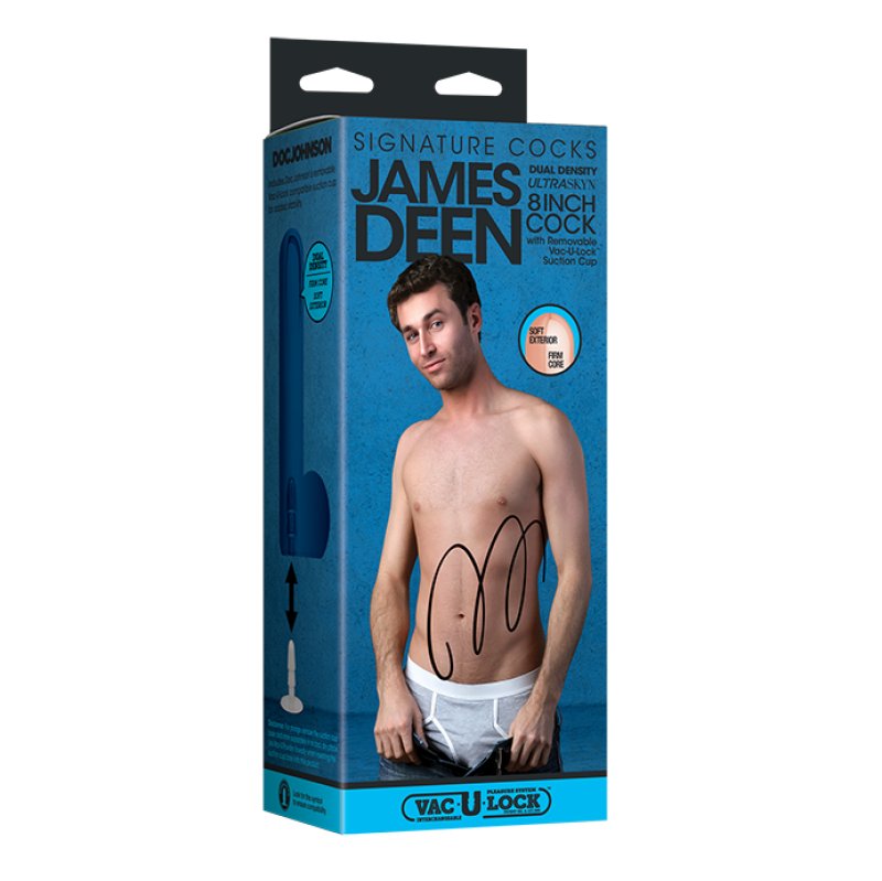 Signature Cocks - James Deen - 8 Inch ULTRASKYN Cock with Removable Vac-U-Lock Suction Cup -DO-
