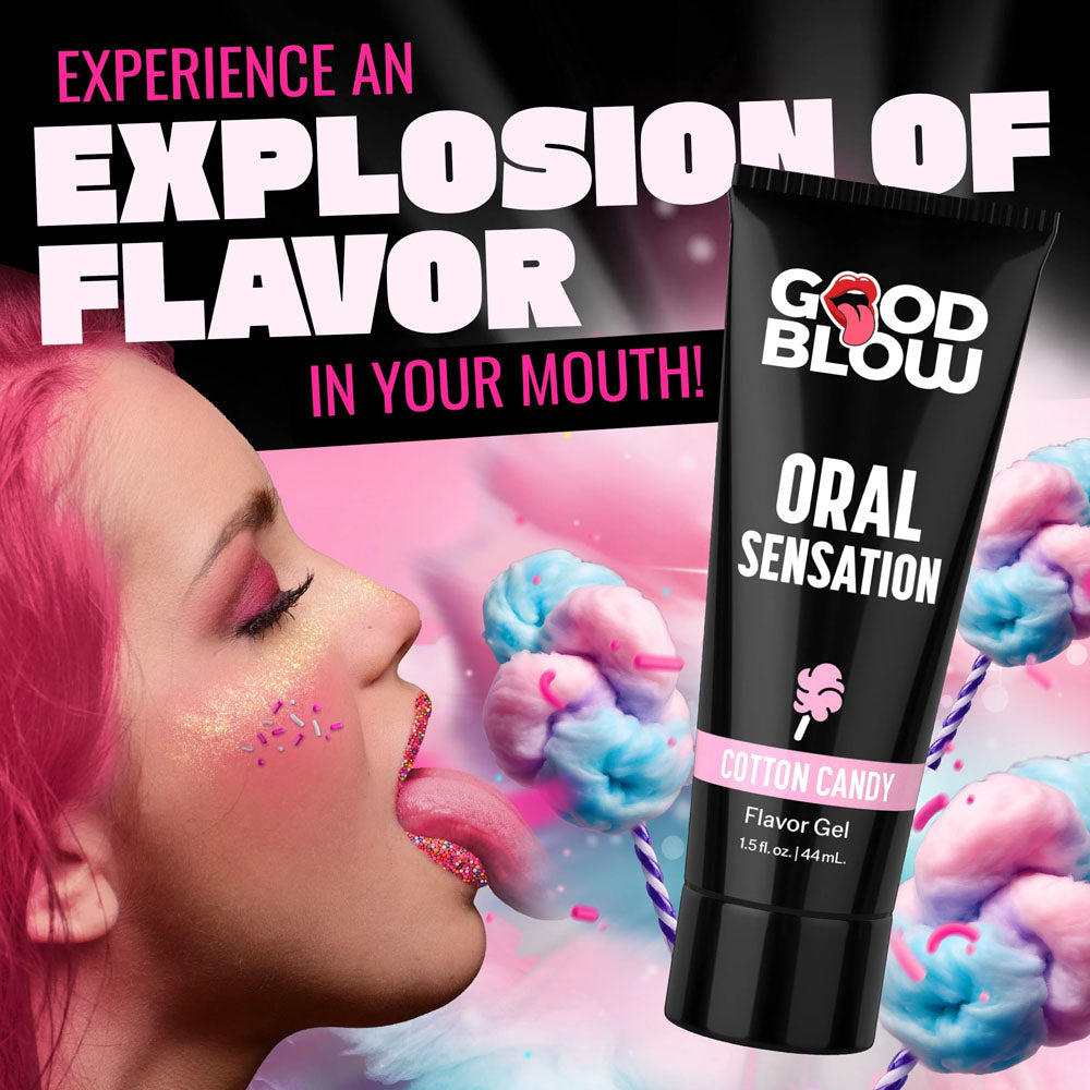 Good Blow Oral Sensation Gel - Cotton Candy - Cotton Candy Flavoured Oral Sex Gel - 44 ml Tube-AH590-COTTON