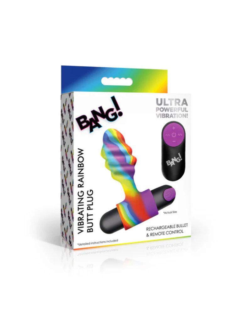 BANG! Vibrating Rainbow Butt Plug