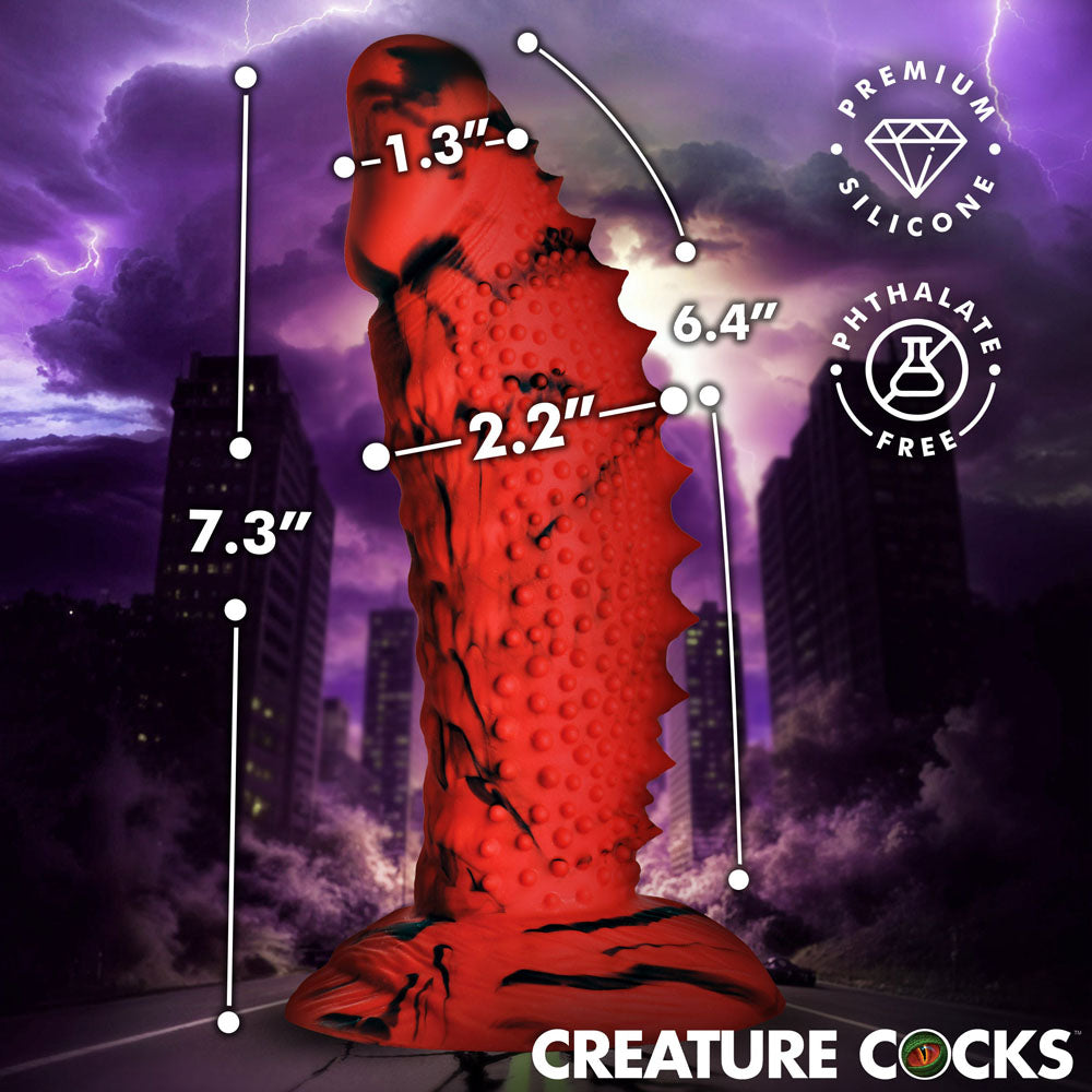 Creature Cocks Gojira - Red/Black 18.5 cm Fantasy Dildo - AH850