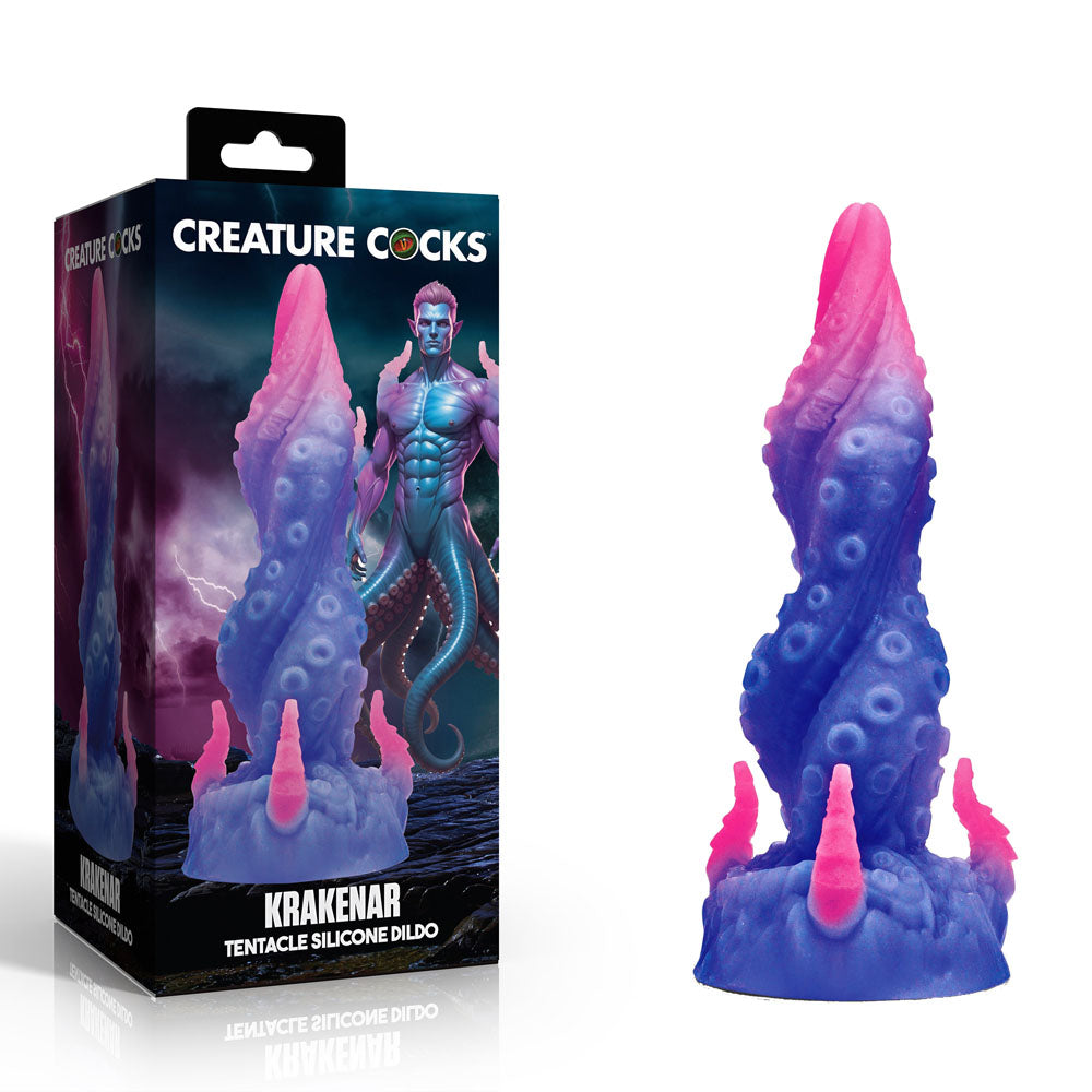 Creature Cocks Krakenar - Purple/Pink 19.8 cm Silicone Tentacle Fantasy Dildo - AH894
