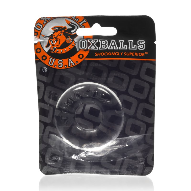 OXBALLS DO-NUT- 2 jelly cockring w/ flat inner chamber CLEAR-AJ-1025-2-CLR