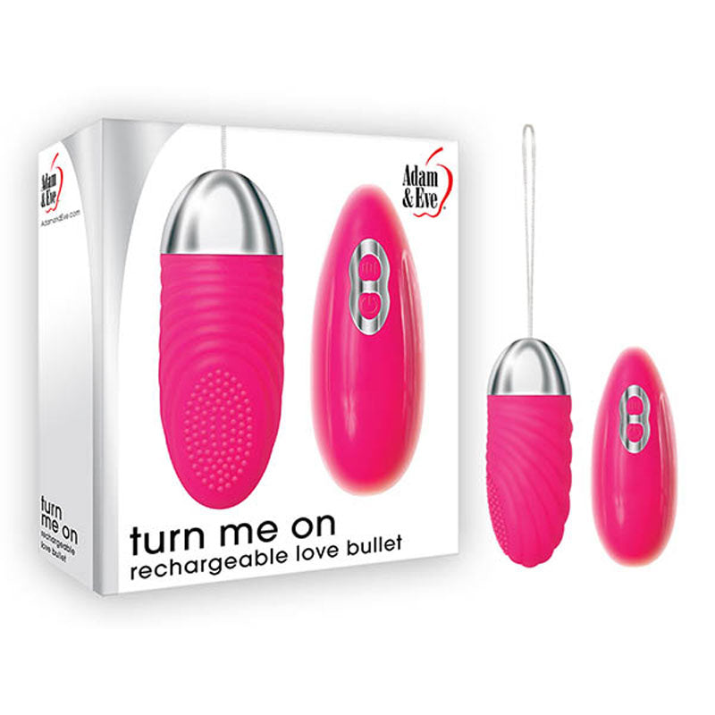 Adam & Eve Turn Me On Rechargeable Love Bullet - Pink 8.9 cm (3.5) USB Rechargeable Bullet with