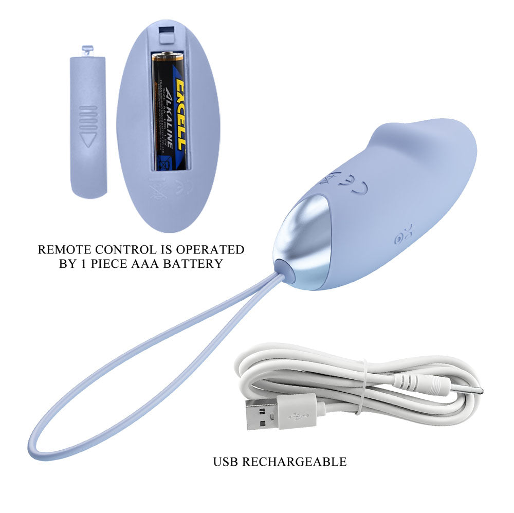 Party Up IVAN Remote Egg - Purple - Purple USB Rechargeable Vibrating Egg with Wireless Remote-BI-014362W-4A5-PU