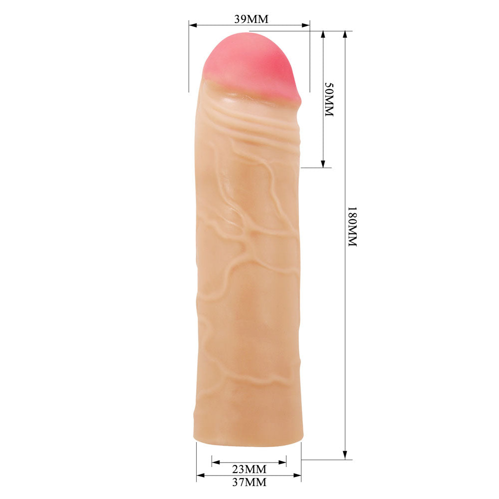 Party Up PARKER 2 Inch Extender Sleeve - Flesh 2 Inch Penis Extender Sleeve-BI-026254-PU