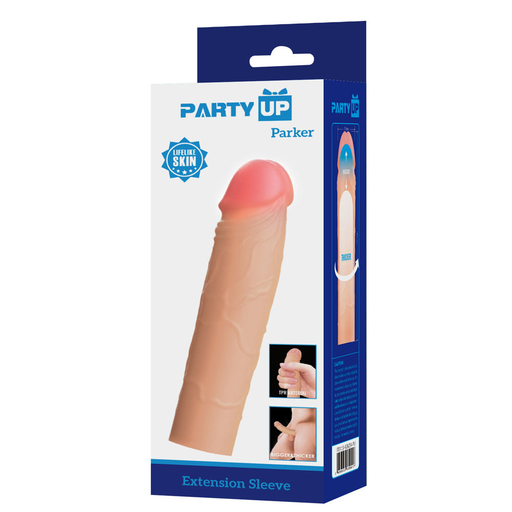 Party Up PARKER 2 Inch Extender Sleeve - Flesh 2 Inch Penis Extender Sleeve-BI-026254-PU