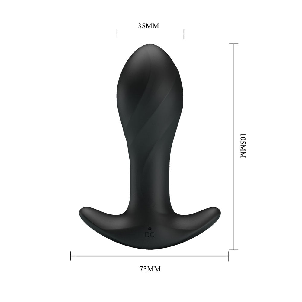 Party Up KEITH Vibrating Plug - Black 10.5 cm USB Rechargeable Vibrating Butt Plug-BI-040067-PU