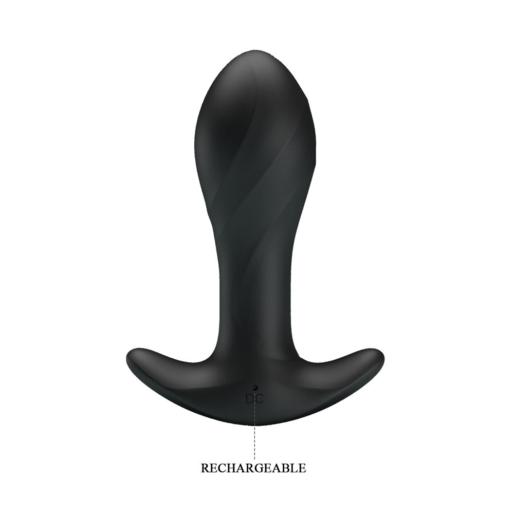 Party Up KEITH Vibrating Plug - Black 10.5 cm USB Rechargeable Vibrating Butt Plug-BI-040067-PU