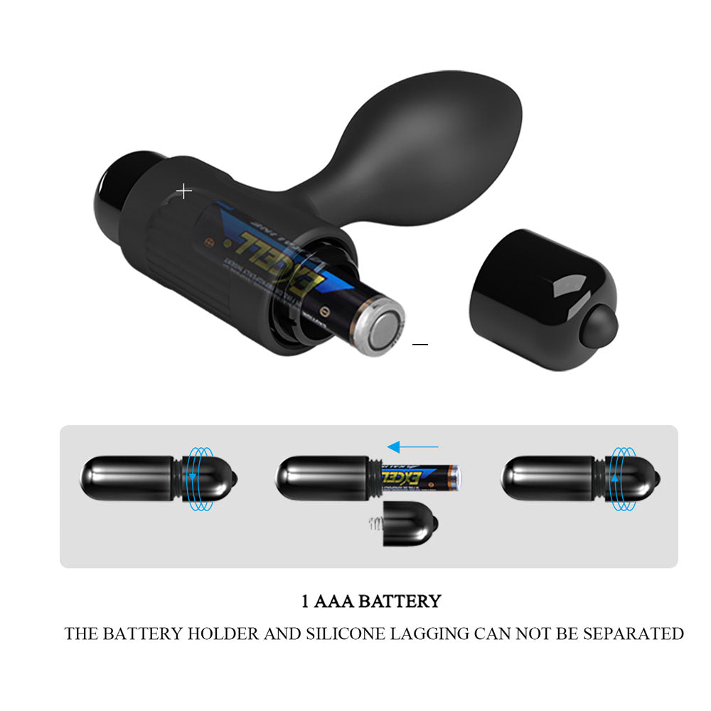Party Up KEN Vibrating Butt Plug - Black 8.6 cm Vibrating Butt Plug-BI-040077-PU