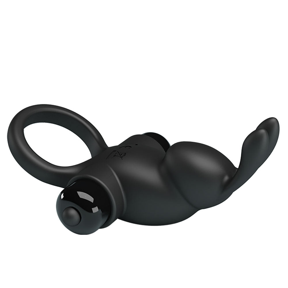 Party Up LARRY Vibrating Cock Ring - Black Vibrating Cock Ring-BI-210204-PU