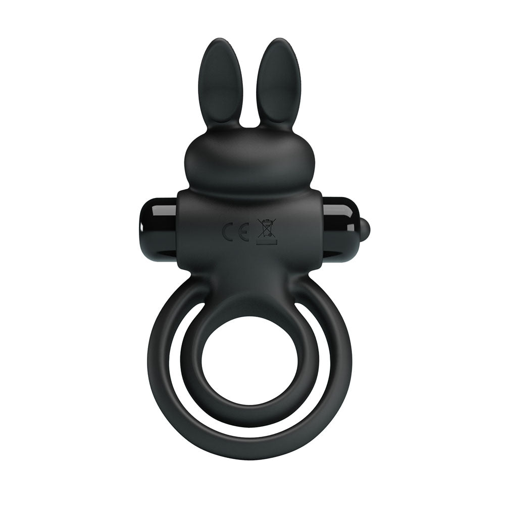 Party Up LAWRENCE Vibrating Cock Ring - Black Vibrating Cock & Balls Ring-BI-210206-PU