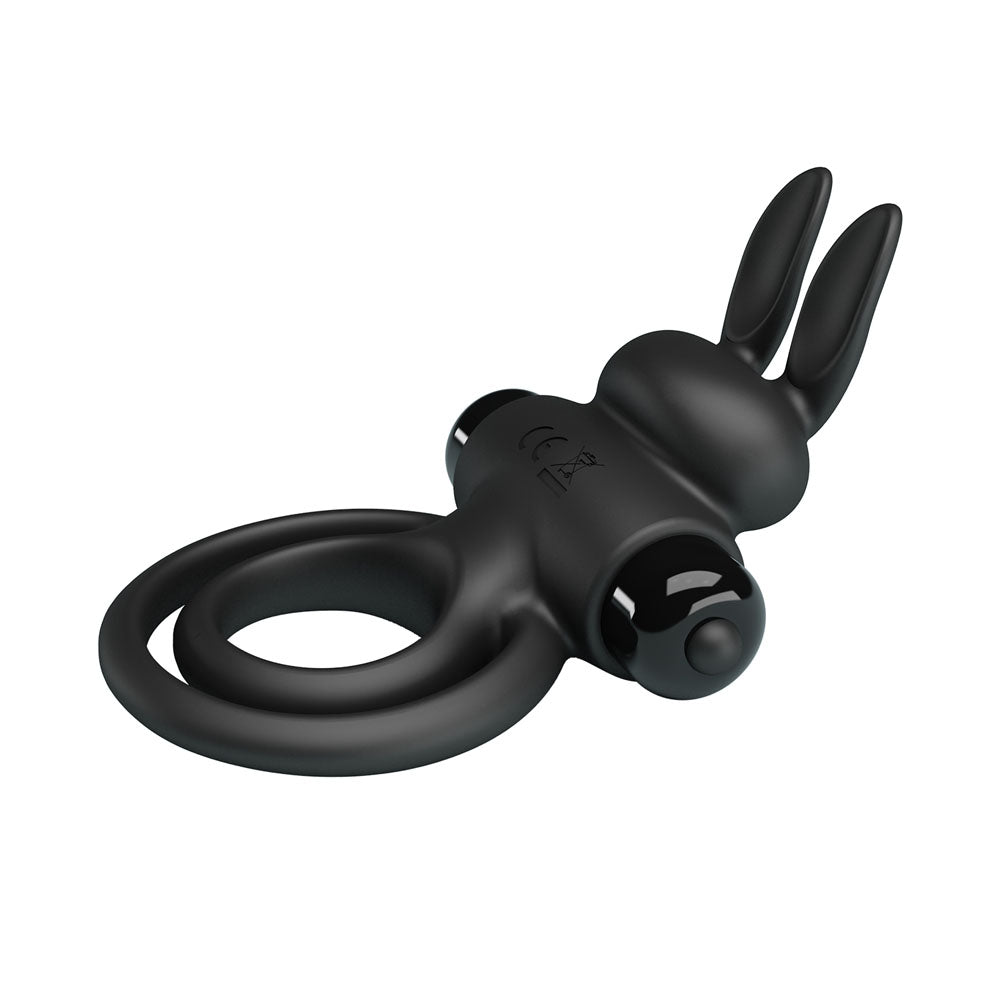 Party Up LAWRENCE Vibrating Cock Ring - Black Vibrating Cock & Balls Ring-BI-210206-PU