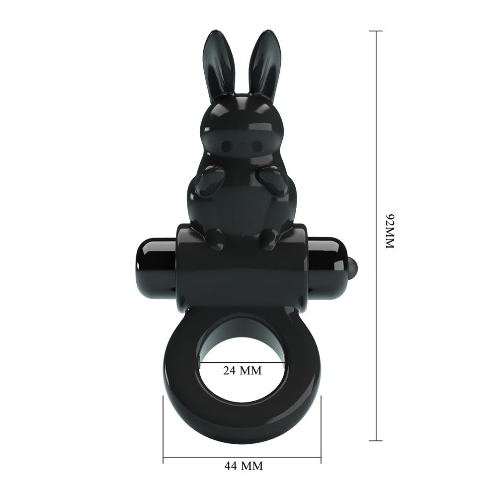 Party Up LEO Vibrating Cock Ring - Black Vibrating Cock Ring-BI-210245-PU