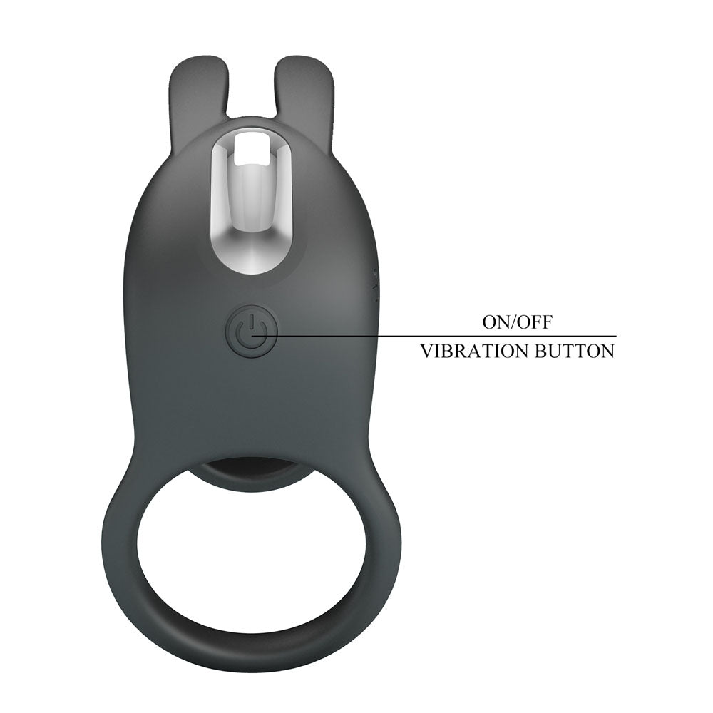 Party Up MARK Vibrating Penis Sleeve - Black USB Rechargeable Vibrating Cock Sleeve-BI-210326-PU