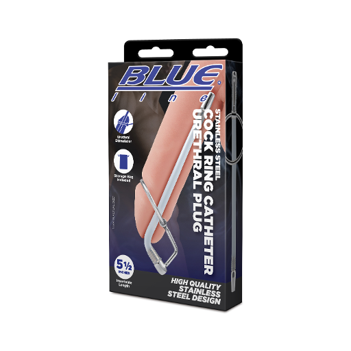 Blue Line STAINLESS STEEL COCK RING CATHETER URETHRAL PLUG