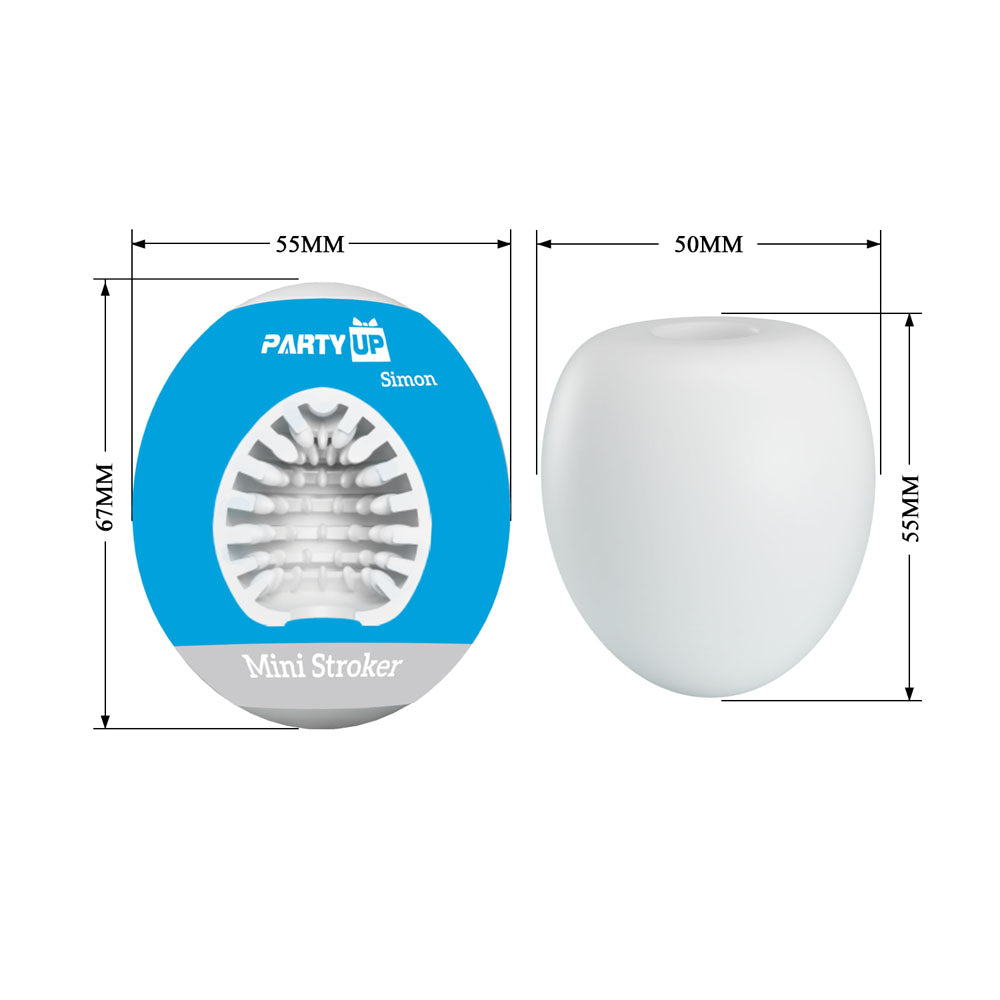 Party Up SIMON Mini Stroker - White Mini Stroker-BM-00900T90-2-PU