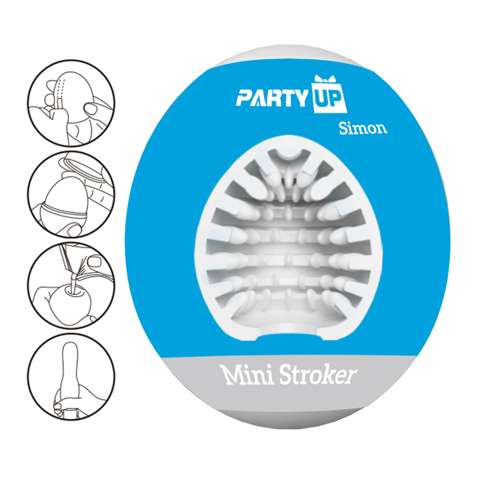Party Up SIMON Mini Stroker - White Mini Stroker-BM-00900T90-2-PU
