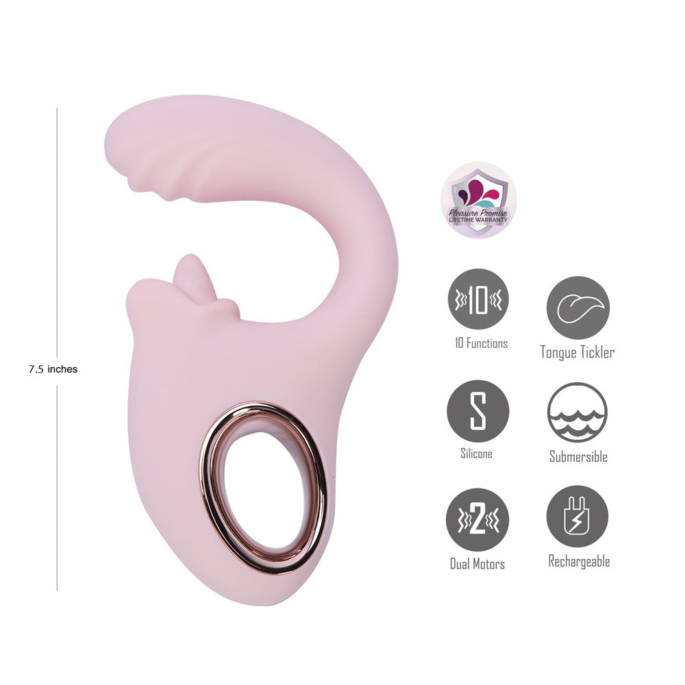 Maia JAYLEE - Pink - Pink USB Rechargeable Dual Motor Vibrator - BO-25-25-PINK