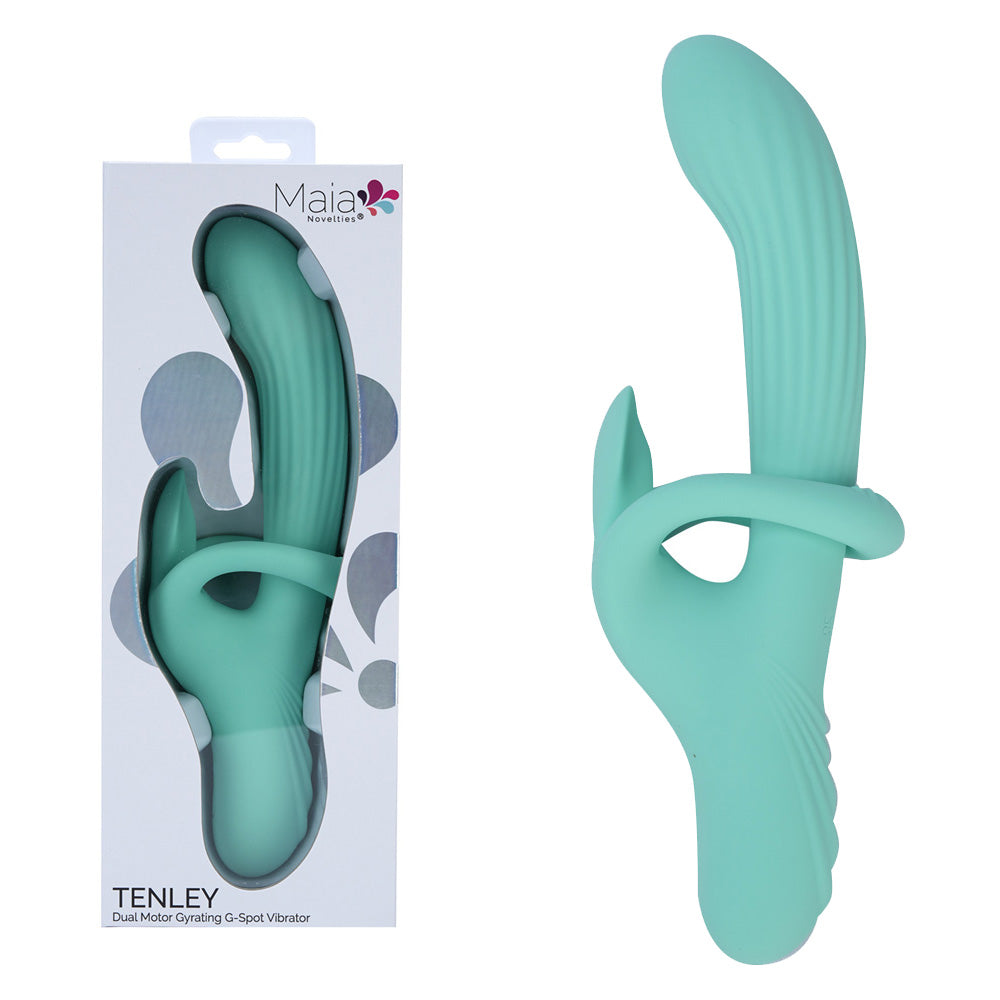 Maia TENLEY - Mint Green 24.1 cm USB Rechargeable Gyrating Rabbit Vibrator - BO-25-31-GREEN