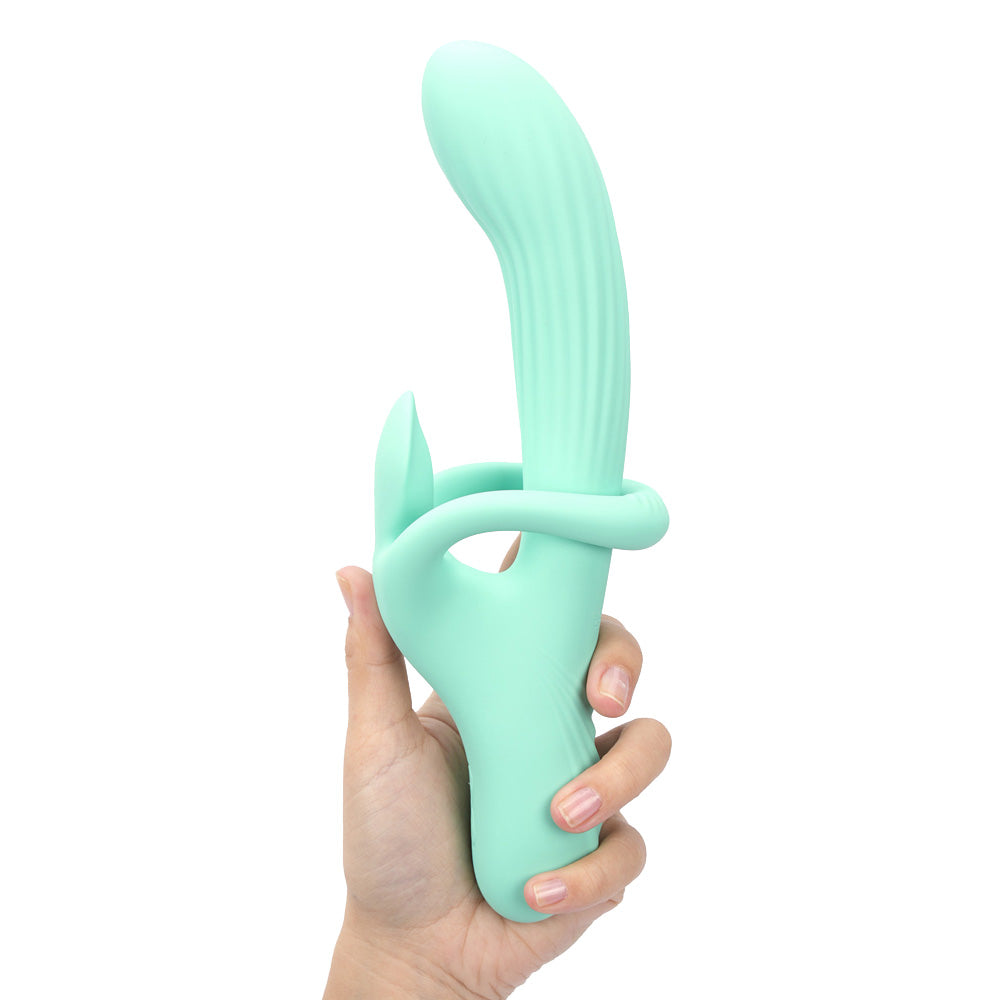 Maia TENLEY - Mint Green 24.1 cm USB Rechargeable Gyrating Rabbit Vibrator - BO-25-31-GREEN