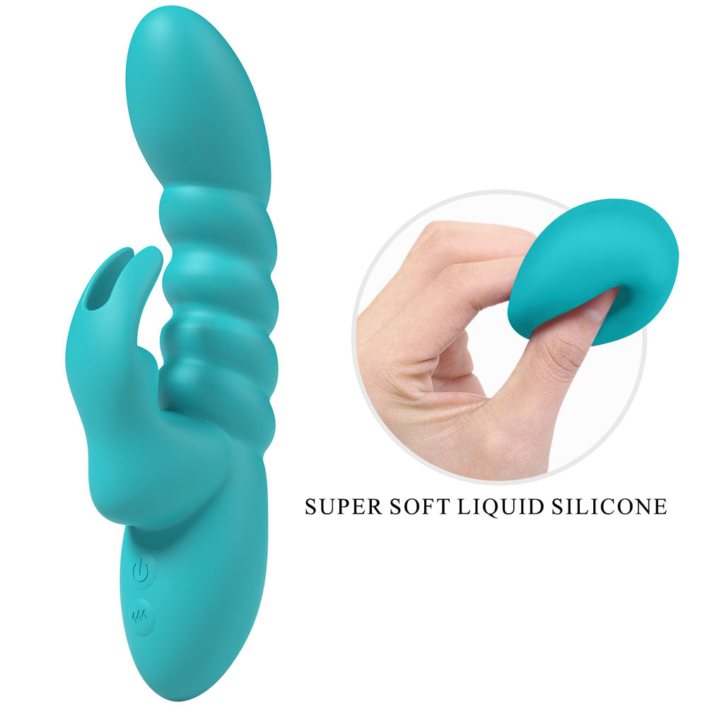 Party Up BRYNLYN - Teal - Teal 18.2 cm USB Rechargeable Rabbit Vibrator-BP-W00001-1