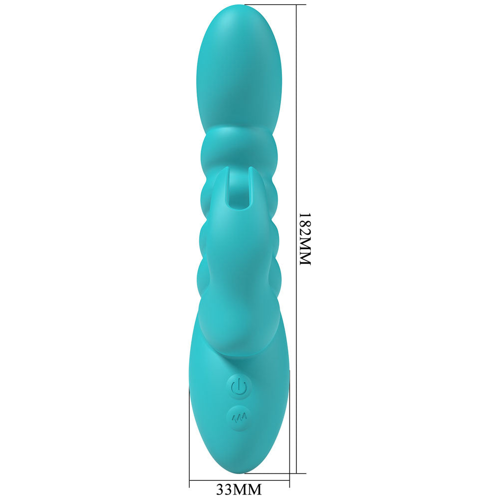 Party Up BRYNLYN - Teal - Teal 18.2 cm USB Rechargeable Rabbit Vibrator-BP-W00001-1